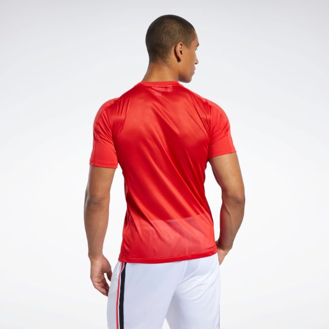 Reebok Workout Ready Polyester Tech Men Training T-Shirt Red