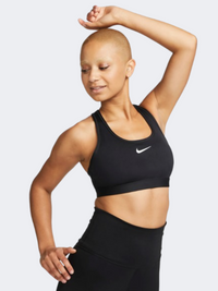 حمالة صدر تدريب متوسطة الدعم Nike Swoosh نسائي أسود/أبيض