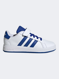 حذاء رياضي أولاد من Adidas جراند كورت 2.0 بي إس أبيض/أزرق/أسود