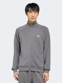 جاكيت اورجينال رجالي من Adidas Essentials Spacer Track Top باللون الرمادي فور