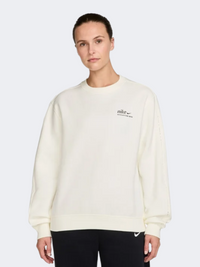 سويت شيرت لايف ستايل نسائي Nike Studio Fleece Medium Weight سايل/أسود