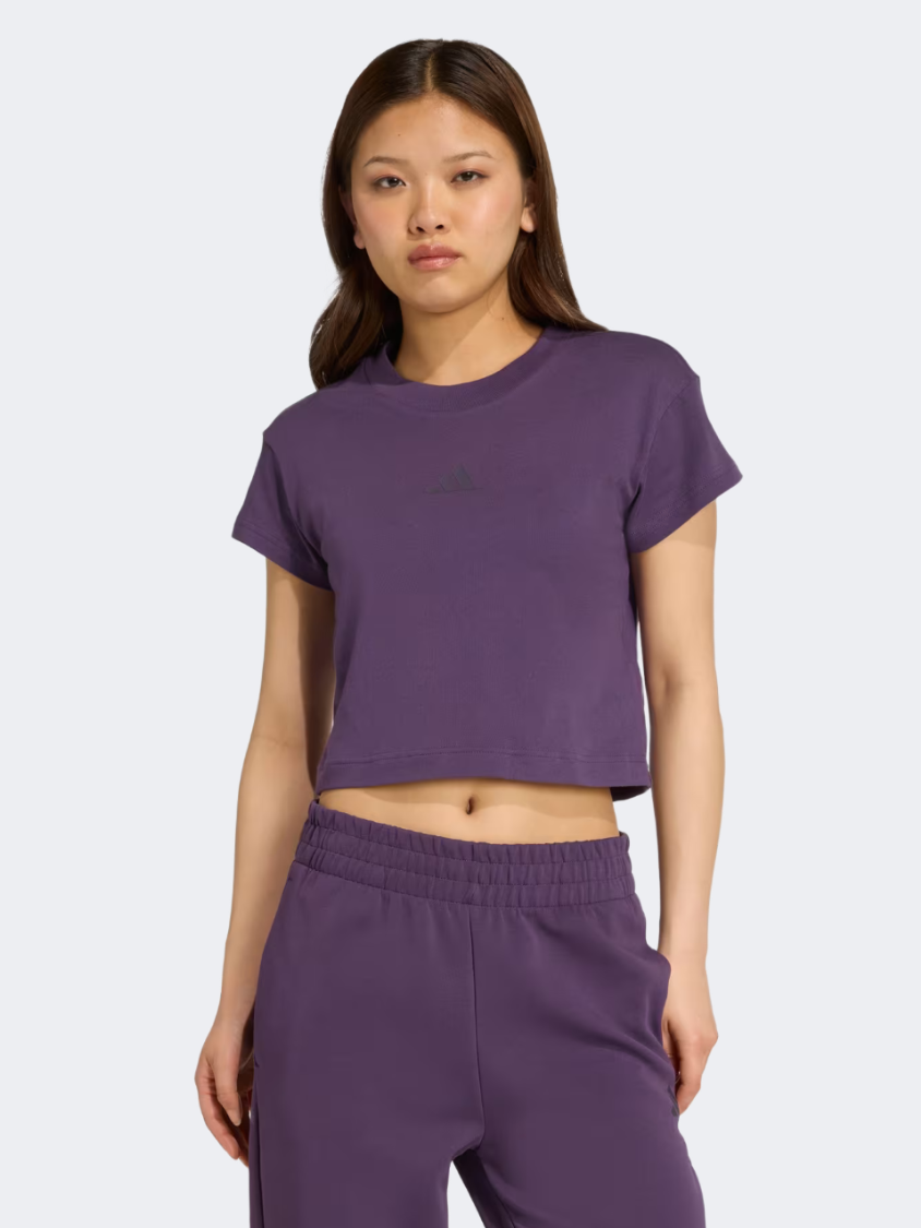 Adidas Future Icons Small Logo Baby Women Sportswear T-Shirt Aurora Plum