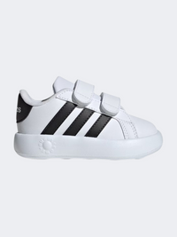 حذاء ملابس رياضية أطفال للجنسين Adidas Grand Court 2 أبيض/أسود