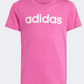 Adidas Essentials Linear Logo Girls Sportswear T-Shirt Lucid Fuchsia/Pink