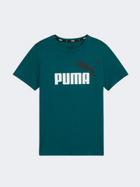 تيشيرت لايف ستايل أولاد Puma Essential Plus 2 Logo أخضر بارد
