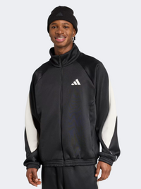 Adidas استاد الرجال ملابس رياضية تراك توب أسود/أوف وايت