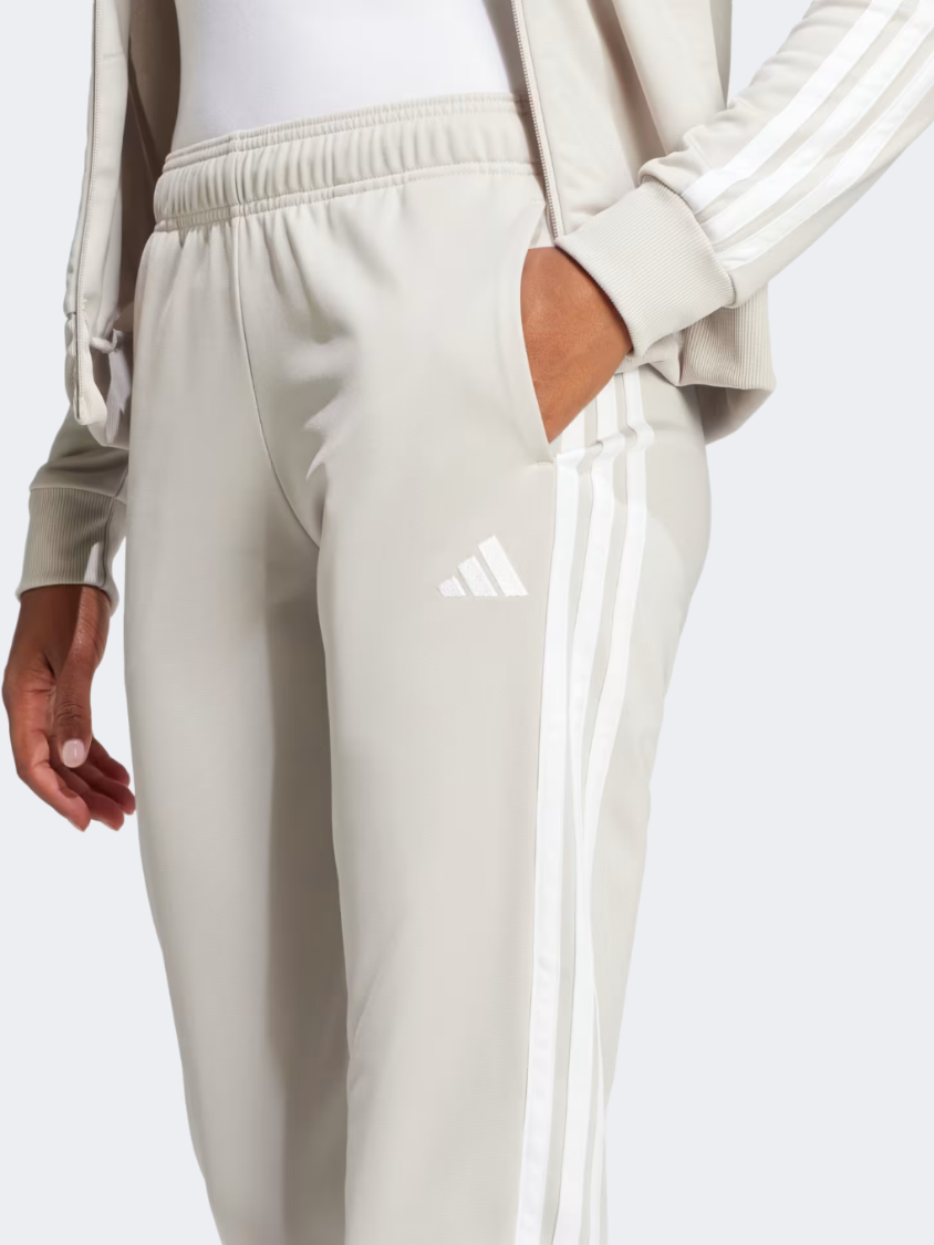 Adidas Essentials 3-Stripes Women Sportswear Tracksuit Beige