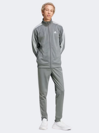 Adidas بدلة رياضية رجالية Basic 3S Tricot رمادي