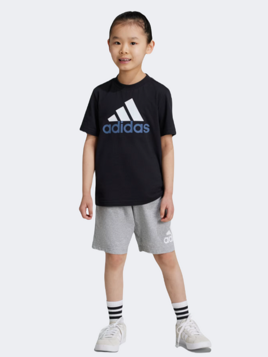 Adidas Essentials Logo Little Boys Sportswear Set Black/White