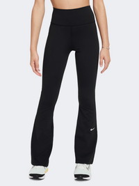 بنطال ضيق تدريب بنات Nike One Dri-Fit Flared لون أسود/أبيض