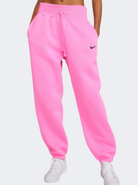 Nike سبورتسوير فينكس فليس هاي رايز بنطال نسائي واسع أسلوب حياة وردي مرح/أسود