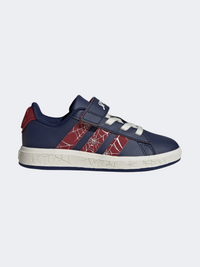 حذاء رياضي للأولاد Adidas X Marvel Spiderman Grand Court Ps أزرق داكن/مارون