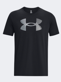 تيشيرت حياة يومية رجالي Under Armour Big Logo Fill أسود/رمادي غامق