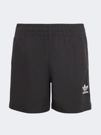شورت سباحة أولاد Adidas Adicolor 3 Stripes أسود/أبيض