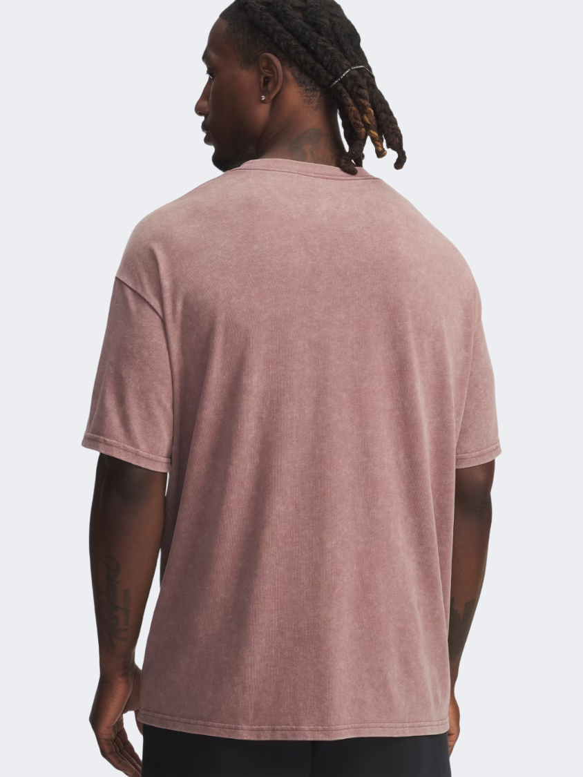 Under Armour Project Rock Heavyweight Men Training T-Shirt Maroon Mist