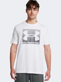 Under Armour بوكسد سبورتس أبديتد تيشيرت رجالي للحياة اليومية أبيض/بيتش رمادي