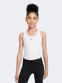 توب تدريب بنات Nike One Fitted لون أبيض/أسود