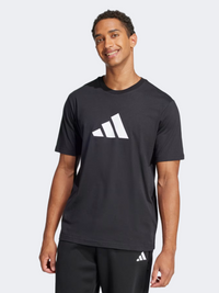 قميص رياضي رجالي من Adidas Future Icons بشعار 3 أشرطة باللون الأسود