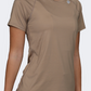 Oil And Gaz Round Neck Women Fitness T-Shirt Beige