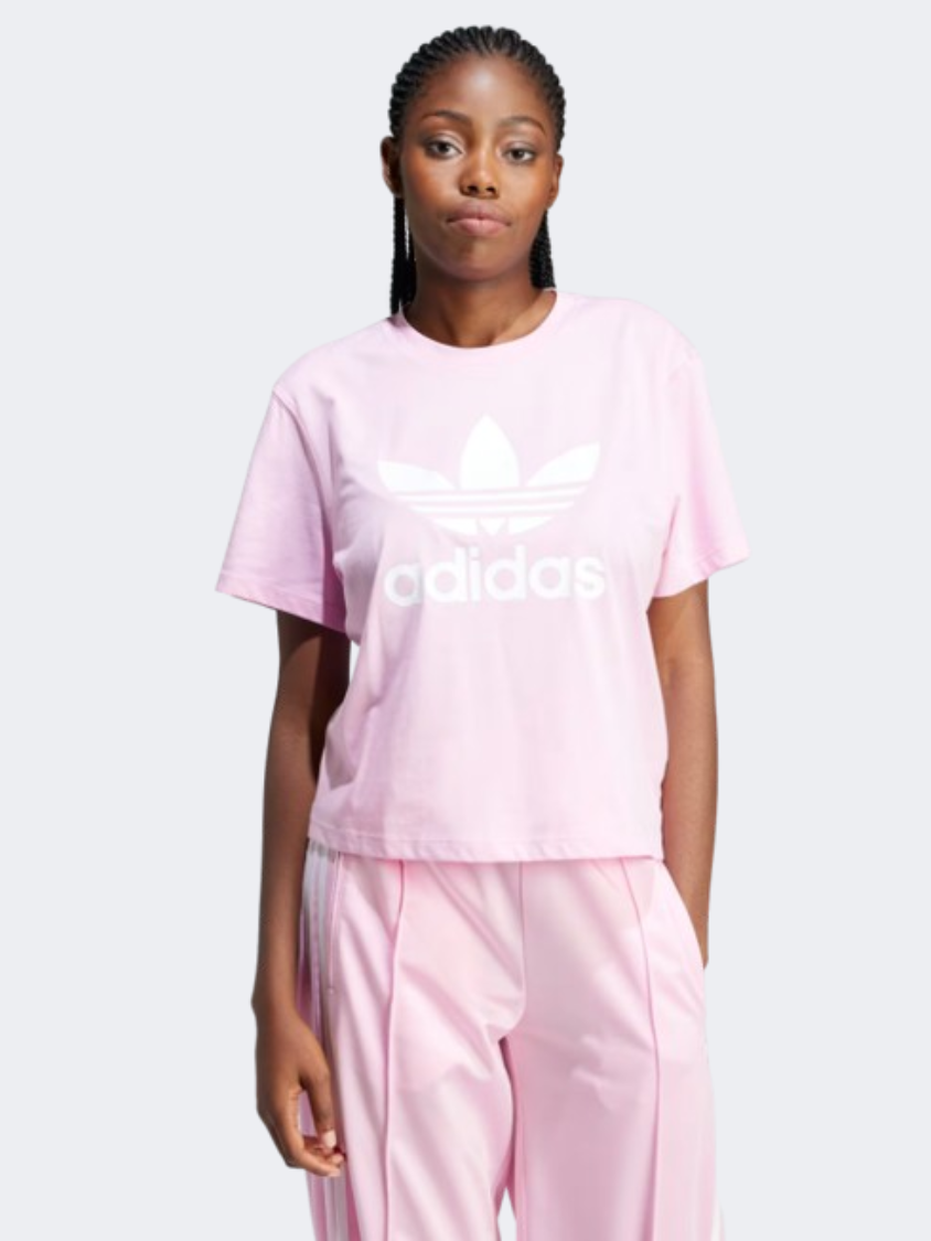 Adidas Adicolor Trefoil Boxy Women Original T-Shirt True Pink