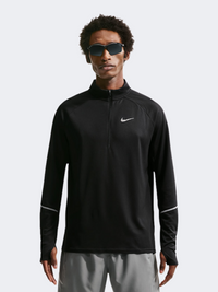 تيشيرت جري رجالي Nike Miler Dri-Fit بأكمام طويلة وسحاب نصفي باللون الأسود