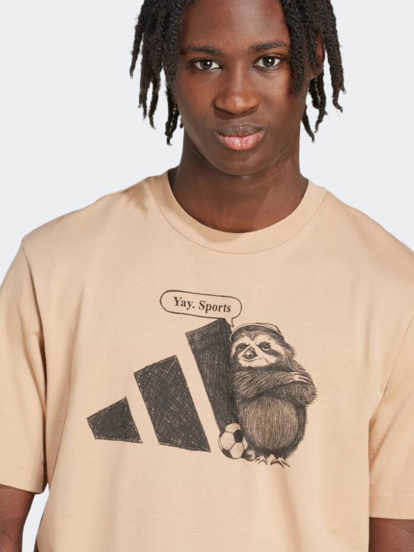 Adidas Yay Sports Graphic Men Sportswear T-Shirt Warm Sandstone