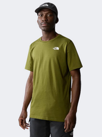 تي شيرت رجالي للمشي The North Face Fondation Mountain Lines Graphic لون زيتوني غامق