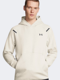 Under Armour Unstoppable Fleece هودي لايف ستايل رجالي أبيض سميت/أسود