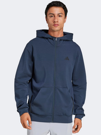 هودي تدريب رجالي D4T Full Zip من Adidas باللون أورا إنك