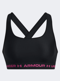 Under Armour كروس باك حمالة صدر تدريب نسائية أسود/وردي أسترو
