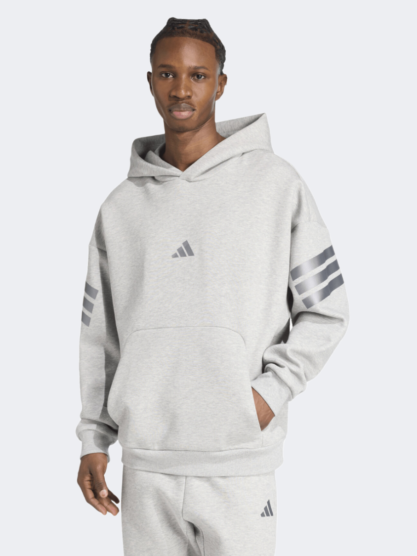 Adidas Future Icons 3-Stripes Men Sportswear Hoody Grey Heather