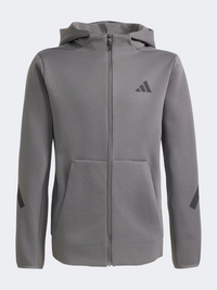هودي رياضي للأولاد بسحاب كامل من Adidas Z.N.E. رمادي فايف/أسود