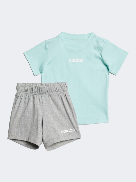 Adidas Essentials Lin Baby-Boys Sportswear Set Flash Aqua/White