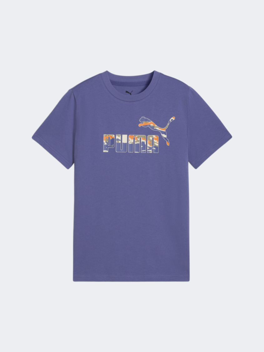 Puma Essentials Camo Boys Lifestyle T-Shirt Blue
