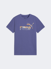Puma Essentials Camo Boys Lifestyle T-Shirt Blue