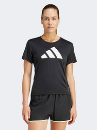 تيشيرت جري نسائي Adidas Run It أسود