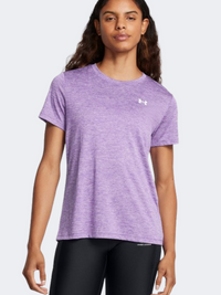 تيشيرت تدريب نسائي Under Armour Tech Twist لافيش/أبيض