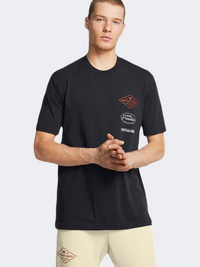Under Armour Project Rock تيشيرت تدريب رجالي أسود برتقالي فريق