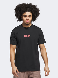 Adidas Hoops Graphic Men Basketball T-Shirt Black/Lucid Red