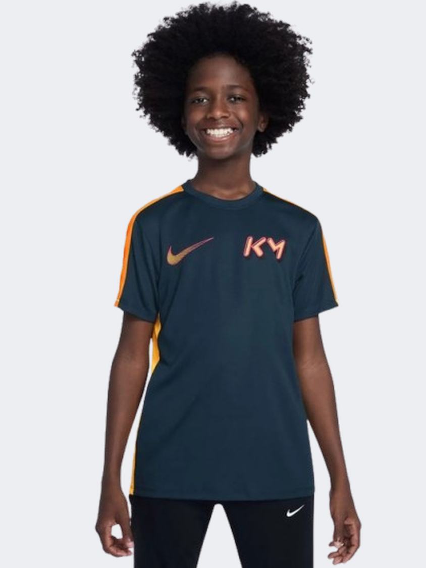 Nike Kylian Mbappe Df Academy 23 Boys Football T-Shirt Navy/Laser Orange