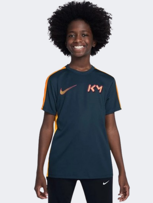 Nike Kylian Mbappe Df Academy 23 Boys Football T-Shirt Navy/Laser Orange