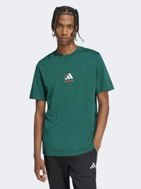 Adidas Lounge Pizza Men Sportswear T-Shirt Collegiate Green
