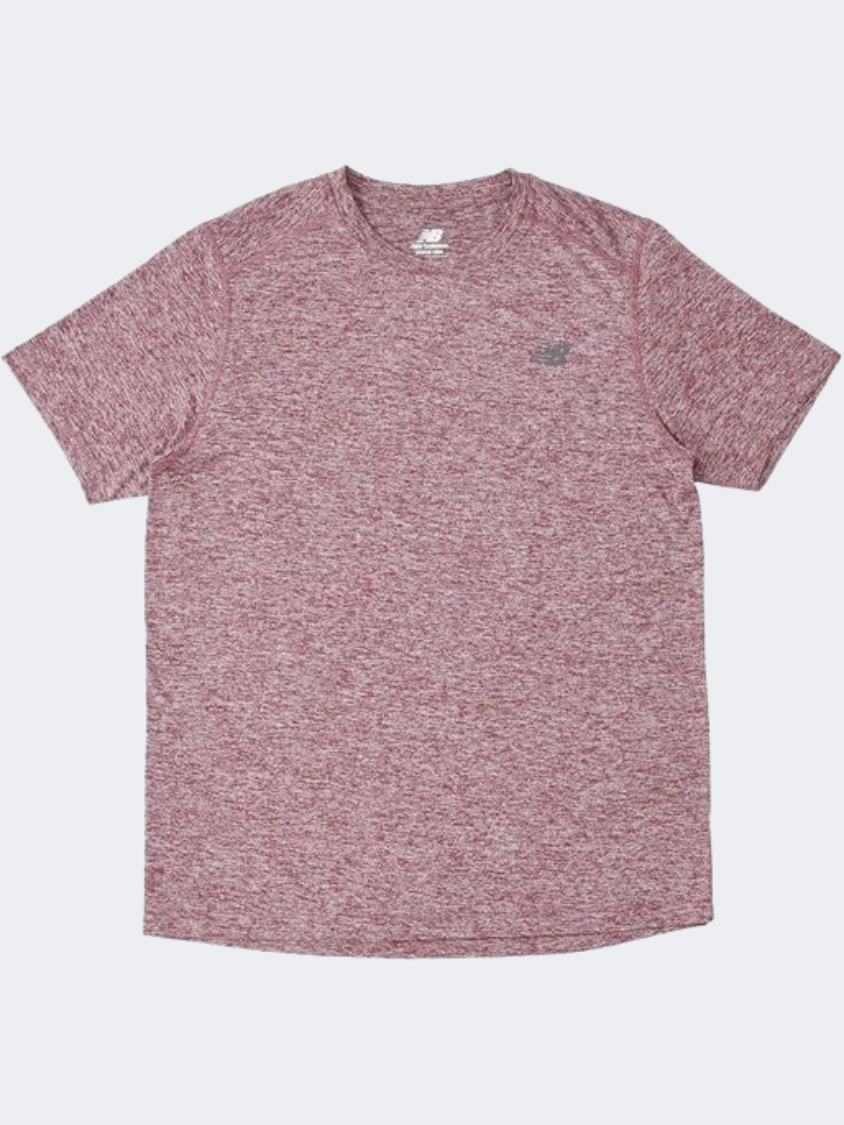 New Balance Core Heathered Men Performance T-Shirt Washed Burgundy