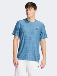 تيشيرت تدريب رجالي Adidas Essentials Stretch أزرق بيرست/إنك/أسود