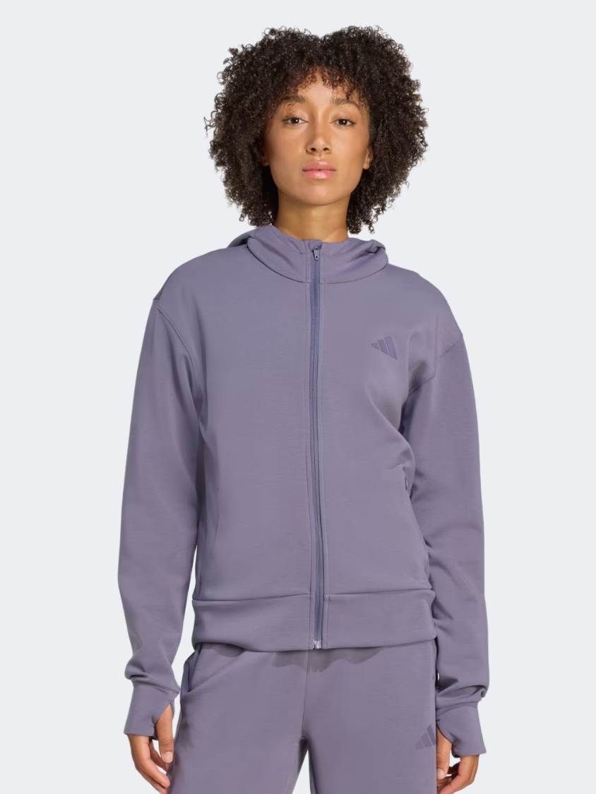 Adidas Designed 4 Training Full-Zip Hooded Women Training Hoody Preloved Violet