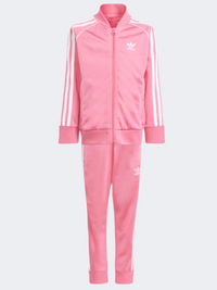 بدلة بنات صغيرات من Adidas Adicolor Sst Original وردي فيوجن