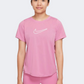 Nike Df One Fitted Girls Training T-Shirt Flamingo/White
