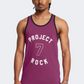 Under Armour Project Rock Mesh Badge Of Honor Men Training Tank Purple Gemini/White