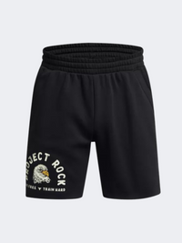 شورت تدريب رجالي Under Armour Project Rock Essential أسود/سيلت
