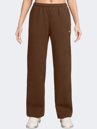 بنطال نسائي Nike Studio Fleece Mid Rise Open Hem لايف ستايل كاكاو واو/سايل